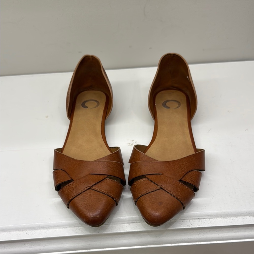 Brown Leather Women's Flats